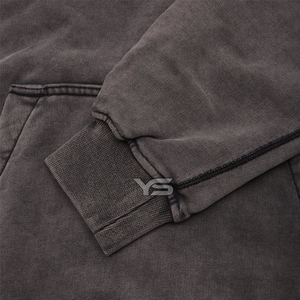 Sweat à capuche décontracté délavé à l'acide avec col à capuche Style hivernal Sérigraphie numérique et soie Méthode de tissage non tissé - Product Image 5