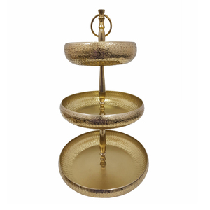 Hot Selling Aluminium 2 <b>Tier</b> <b>Cake</b> Stand Gold Modern Design Cup <b>Cake</b> Stand And Tray For Wedding Display And Serveware Handmade - Product Image 2