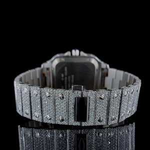 Montre en or rose entièrement sertie de diamants de qualité supérieure, élégante, de luxe, sertie de diamants pour hommes, disponible pour l'exportation - Product Image 4