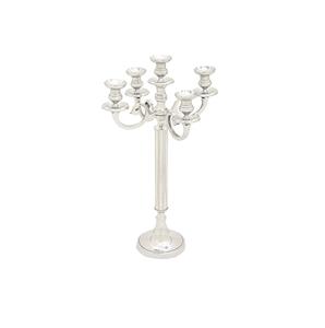 Candelabro de Aluminio Elegance de Cinco Brazos con Acabado Plateado para Decoración de Bodas y Navidad, Candelabro de Pie de Metal - Product Image 3