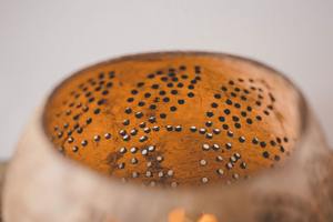 Portavelas Ecológico de Cáscara de Coco Tallada, Portavelas de Té Natural Hecho a Mano, Rústico para Decoración del Hogar e Iluminación - Product Image 2