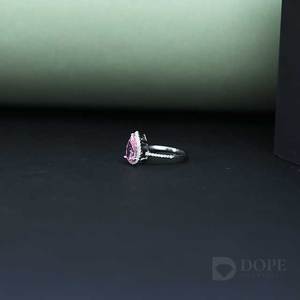 Elegante anillo de mujer de plata esterlina 925 con impresionante PIEDRA DE moissanita rosa que agrega un toque de encanto sofisticado - Product Image 4