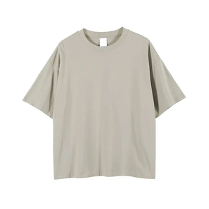 T-shirt Homme Oversize à Manches Courtes Col Rond Couleur Unie Décontracté en Coton Jersey Coupe Classique Longueur Standard Style Teint Uni - Product Image 4