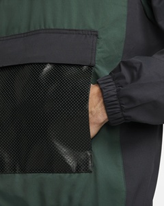 New Design Fashion Men Hooded Outdoor Windbreaker Front Big Pocket Waterproof Color Blocked Half Zip Windbreaker Jacket - Product Image 6