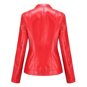 แจ็กเก็ตหนังสำหรับผู้หญิง, แจ็กเก็ตหนัง2025ธรรมดาแจ็กเก็ตขี่มอเตอร์ไซค์ฤดูหนาวมีซิป - Product Image 5