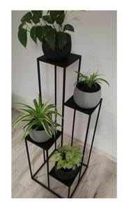 Support de jardinière en métal surélevé pour petits espaces support de jardinière en métal fini à base de poudre noire de fer à un prix abordable - Product Image 6