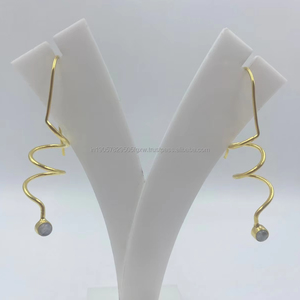 Vintage-Inspired Statement <b>Earrings</b> with <b>Pearl</b> Best Price <b>Silver</b> and Gold Sterling Main Material Glamorous for Women - Product Image 1