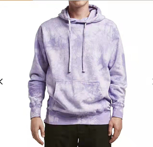 OEM Pull-over à capuche à fermeture éclair épais pour hommes Tie Dye French Terry Fleece Winter Oversized Garment with Puff Techniques - Product Image 2