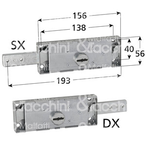 CERRADURA DE PUERTA DE RODILLO LATERAL-Broca Doble - Product Image 1