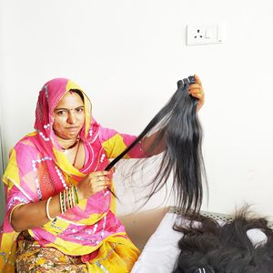 Pelucas de cabello humano indio para mujeres negras, mechones rectos sin procesar, con ondas profundas - Product Image 5