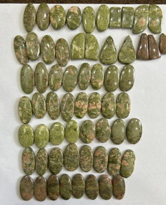Pendiente colgante de cabujón de Unakite Natural hecho a mano, par de formas mixtas, piedras preciosas sueltas, fabricación de joyas, piedra preciosa de Unakite - Product Image 3