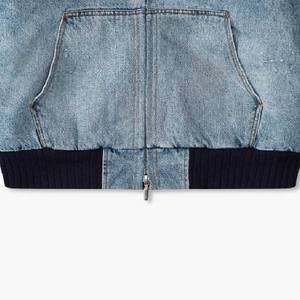 Nueva llegada Pullover Denim Jeans Sudadera con capucha para hombres Casual Jeans Sudadera con capucha con puños acanalados - Product Image 2