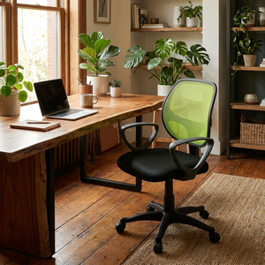 Modern Green/Black Mesh Staff <b>Chair</b> Ergonomic Office <b>Chair</b> Adjustable Headrest PP Aluminium Material Swivel for Task Purpose - Product Image 4