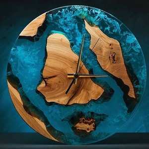 High-Quality Resin <b>Wall</b> <b>Clock</b> with a <b>Unique</b> Fusion of Colors and Textures for Trendy Home Decor with Custom Packaging - Product Image 1