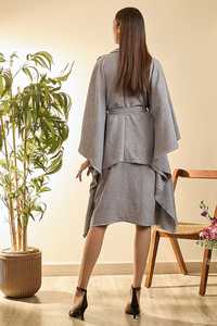 เดรสทางการยาวถึงเข่าพร้อมลูกปัดชุดเดรสปาร์ตี้ทางการผ้าชีฟองเข้ารูปลายดอกไม้แขนสั้นผ้าไหมซักได้ฟรีไซส์ - Product Image 2