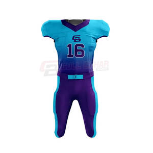 Kit d'entraînement d'uniforme de football américain à coupe professionnelle ensemble de sport en tissu double tricot durable avec manches courtes - Product Image 2