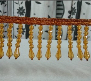 ลูกปัดประดับขอบคริสตัลสีทองน้ำผึ้ง | ความสูง5ซม.-2นิ้วขอบลูกปัดหรูหรา - Product Image 1