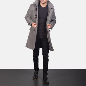 Manteau d'hiver en cuir respirant de couleur personnalisée pour hommes avec col long Service OEM Vêtements pour hommes Manteau long - Product Image 3