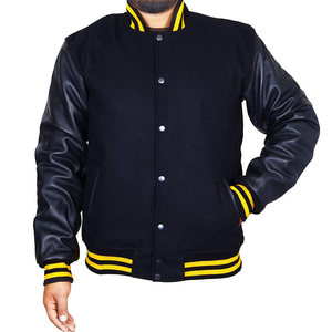 Veste universitaire de baseball universitaire de haute qualité pour hommes équipe personnalisée Letterman hiver Bomber veste laine matériel manches en cuir - Product Image 3