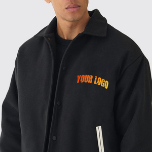 College Baseball Varsity Jacket pour homme Casual Confortable Fit avec encolure et manches côtelées - Product Image 3