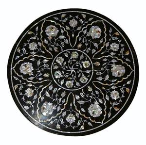 Dessus de table durable en incrustation de marbre avec pierres précieuses semi-précieuses Meubles en pierre de conception traditionnelle pour la décoration de salon d'hôtel à la maison - Product Image 3