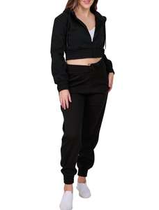 Conjunto de dos piezas de alta calidad para mujer, chándal corto con cremallera personalizado, chándal de alta calidad de fabricante al por mayor, Invierno 2026 - Product Image 4