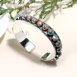 Brazalete turquesa de ostra de Plata de Ley 925 sólida de calidad fina, regalo de joyería hecho a mano, ropa de fiesta Unisex para mujer - Product Image 2