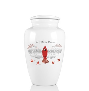 Urnas de pájaros rojos para cenizas humanas, urnas femeninas masculinas adultas para hombres y mujeres, cenizas humanas con bolsa de terciopelo, urnas de tamaño personalizado para cremación - Product Image 1