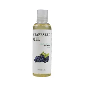 Holesale-aceite de semilla de uva ulk, aceite de uva prensado en frío orgánico puro 100% natural para el cuidado del cabello de la piel corporal