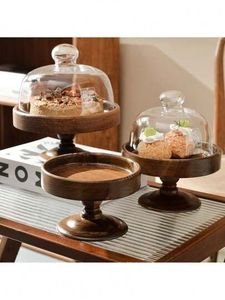 Luxury Handmade Wooden Cake Stand Set Premium 3 Pack Round Dessert Display <b>Trays</b> Rustic Tabletop Serving Platters - Product Image 2