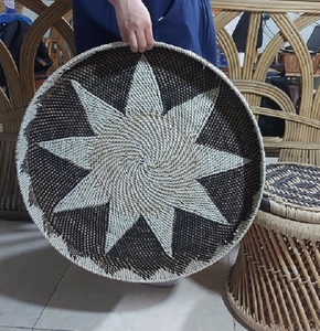 Top Trending Luxury Wicker Serving <b>Tray</b> New Collection Eco-Friendly Home <b>Decor</b> D30cm/D35cm Lavihex Customized Packing MOQ 50pcs - Product Image 1