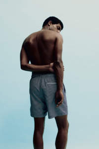 Short de Bain Homme Style Hip Hop Motif Solide Cordon Élastique Personnalisé 100% Coton Polyester Sublimation Couleur Bleue - Product Image 5