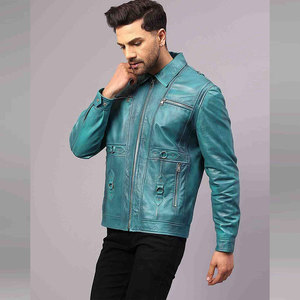 Veste en cuir de haute qualité sur mesure pour hommes avec col montant et logo frontal, couleur unie, tissu PU, streetwear d'hiver - Product Image 3