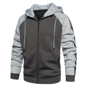 Sudadera con Capucha Térmica Personalizada para Hombre, 100% Algodón Grueso, Cierre de Cremallera Bidireccional, Parche Desgastado, Sudadera Básica de Invierno con Cremallera, Mezcla de Algodón - Product Image 6