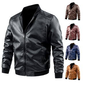 OEM Trendy Slim Genuine Sheep Skin Leather Jacket for Men Custom Logo Men's <b>Motor</b> <b>Bike</b> Jacket Fashionable Outdoor Wear - Product Image 2