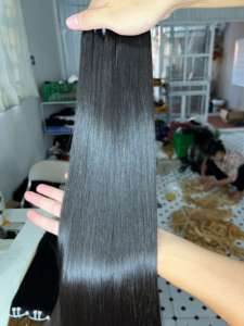 Extensions de cheveux humains vierges vietnamiens, couleur naturelle personnalisée, lisses, en vrac, vente en gros, usine d'extensions de cheveux humains, SOLDES - Product Image 2