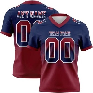 Camiseta de Fútbol Americano Personalizada, Sublimada, de Malla, Manga Corta, Cuello en V, Absorbe la Humedad, 100% Poliéster, para Adultos, Nombre del Equipo, Cualquier Nombre - Product Image 1