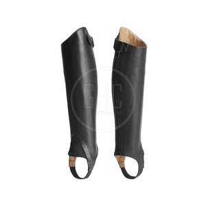 Demi-chaps d'équitation en cuir véritable de haute qualité ensembles et accessoires d'équipement équestre en gros - Product Image 4