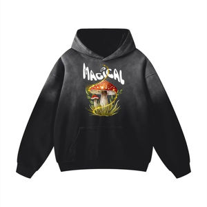 Sudaderas con capucha estampadas con lavado ácido para hombre de algodón 100%, sudaderas de peso pesado de temporada de invierno, insignia frontal suelta, manga larga de gran tamaño - Product Image 1
