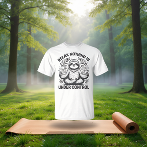 Relájate, nada está bajo control, camiseta linda de yoga con diseño de perezoso - Product Image 3