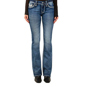 Pantalon cargo en denim de coton pour femme, taille mi-haute, coupe régulière, évasé, longueur genou, à lacets, confortable, élastique, grandes tailles, hiver - Product Image 2