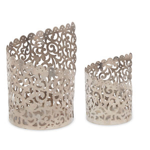 Soporte votivo de luz de té de Metal de hierro con acabado único diseño hecho a mano para fragancia de Navidad y soporte niquelado de mesa de café - Product Image 6