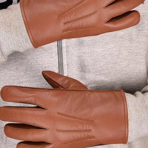 Guantes de cuero hechos de material de alta calidad en varios colores Guantes de cuero teñidos lisos de tendencia superior - Product Image 4