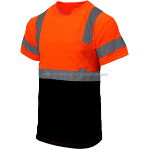 Camiseta de Alta Visibilidad de Manga Corta con Franjas Reflectantes de Seguridad para Hombre, Calidad Premium, Venta al por Mayor, Logotipo Personalizado OEM - Product Image 4