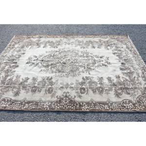 Classique Marron Beige 5.6 X 8.1ft Tapis En Laine Conception Patchwork Turc pour Entrée Salon ou Chambre Support En Latex - Product Image 3