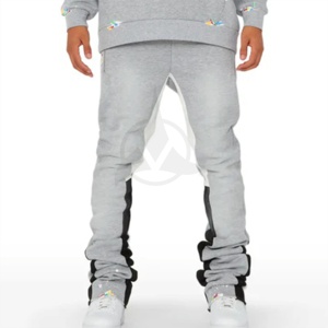 Survêtements de luxe évasés lavés à l'acide-Survêtements pour hommes modernes et élégants à la mode et confortables personnalisés en gros - Product Image 6