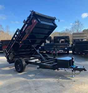 Remorque à benne basculante 5x10 5K en bon état, essieu simple, portes de grange, rampes, lit en acier hydraulique - Product Image 4