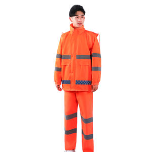 Chaleco y chaqueta de seguridad reflectantes de tela de seguridad nueva de alta calidad, ropa de trabajo transpirable duradera con alta visibilidad - Product Image 4