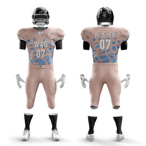 Maillots de football américain 100% polyester de haute qualité fabriqués en usine ensemble de shorts maille respirante grande taille Logo avant personnalisé - Product Image 3