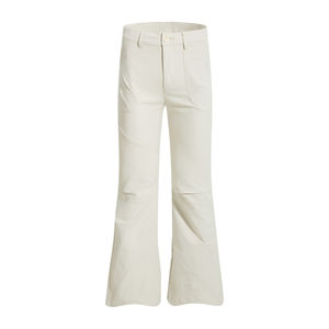 American <b>High</b> Street Regular Fit Flared Breathable Polyester/Cotton <b>Elastic</b> <b>Waist</b> Casual <b>Trousers</b> for Men Solid Color Loose - Product Image 1